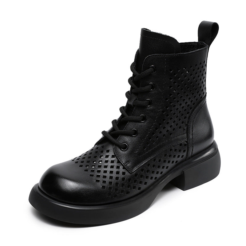 Women's Cowhide Hollow Martin Summer Breathable Genuine Boots