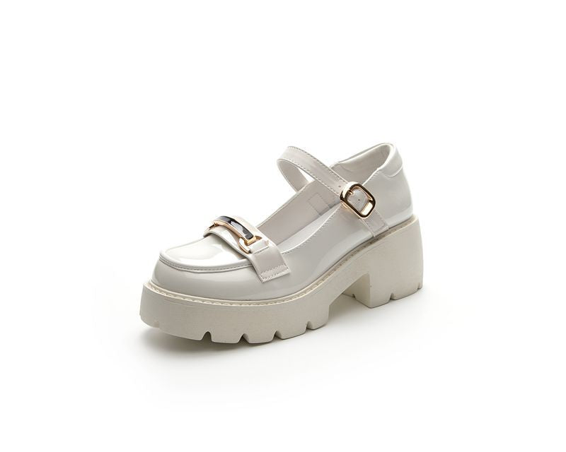 Women's Thick-soled Small Slip-on Retro British Mid Casual Shoes