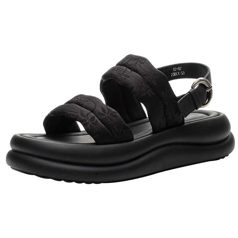 Women's Style Embroidery Platform Summer Roman Soft Bottom Sandals