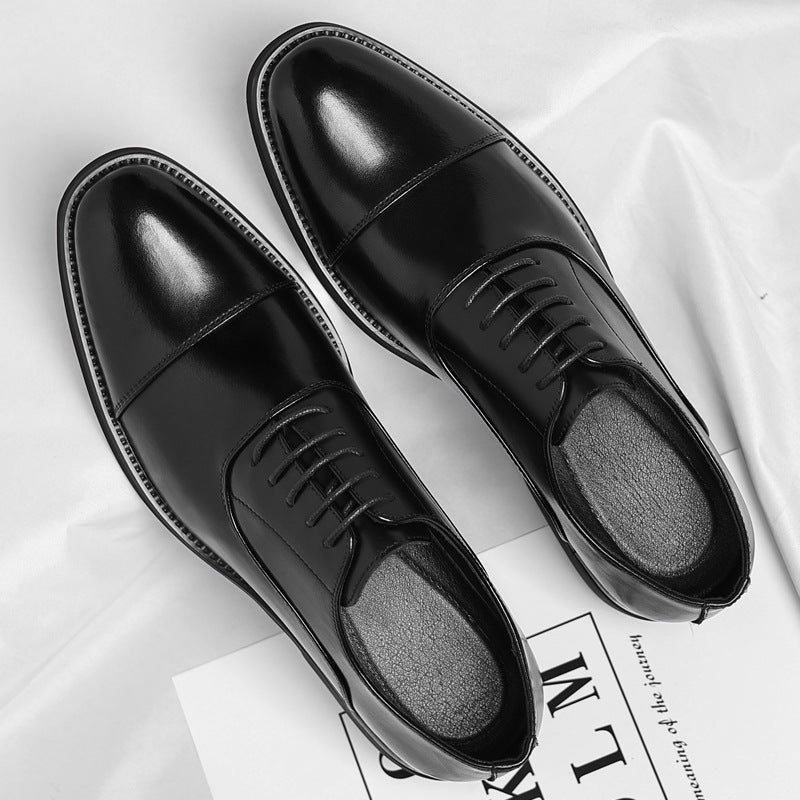 Men's Three Joint Suit Formal Wear Pointed Oxford Men's Business Leather Shoes