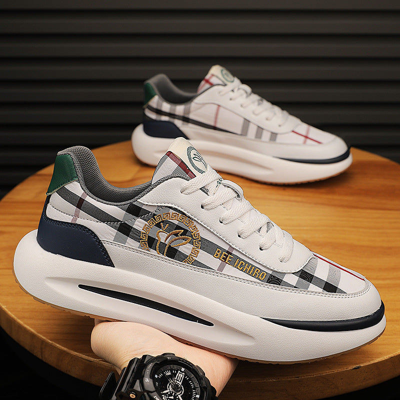 Women's & Men's Bottom Summer Cloth Surface Breathable Plaid Sneakers