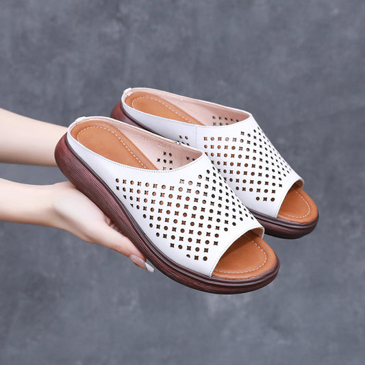 Women's Summer Thick Bottom Soft Mother's Large Slippers