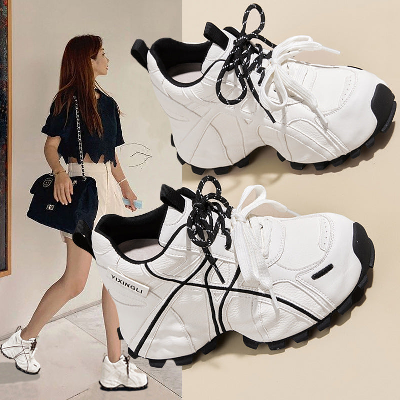 Women's Authentic Clunky Platform Height Increasing Breathable Women's Casual Shoes