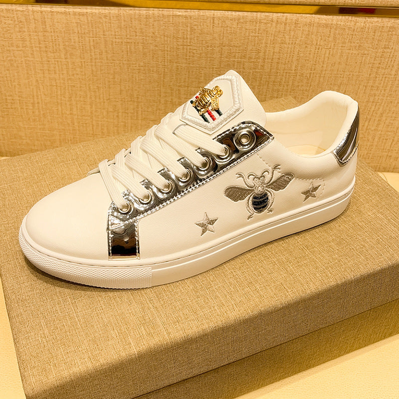 Men's Genuine White Bee Daily Low Top Flat Men's Shoes