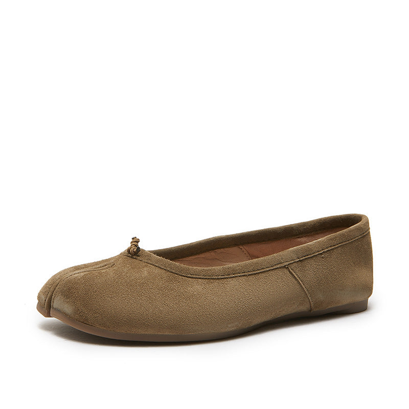 Women's Pumps Genuine Sheepskin Low-cut Green Ballet Casual Shoes