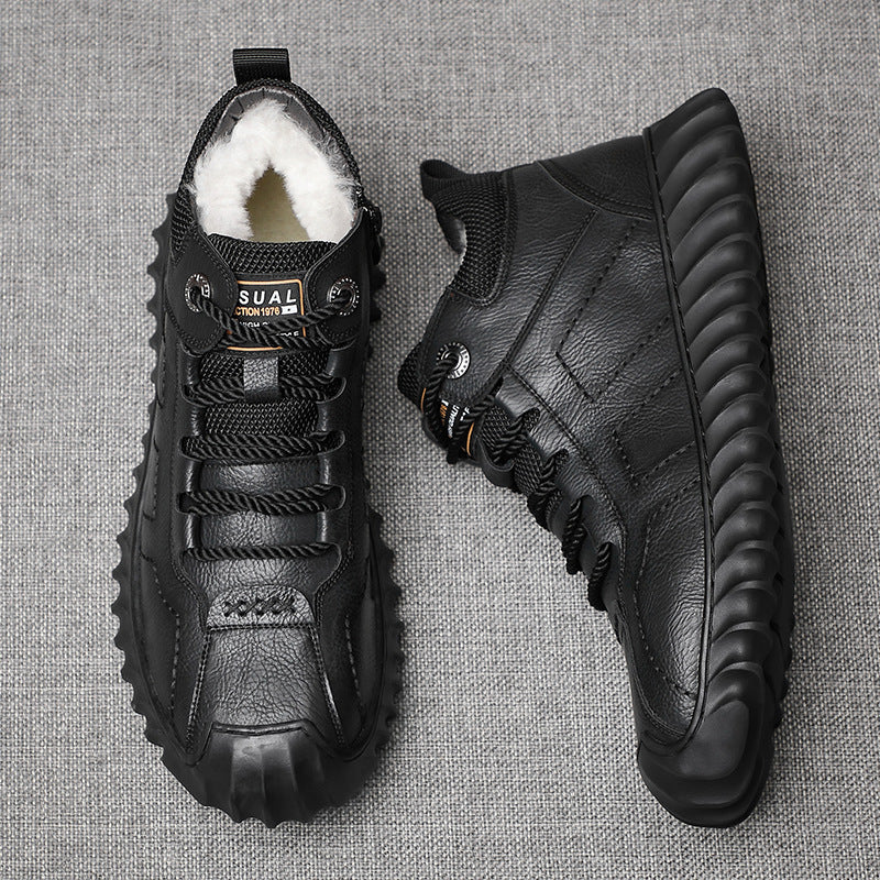 Men's Winter Wool Cotton Fleece Thick Warm Men's Shoes