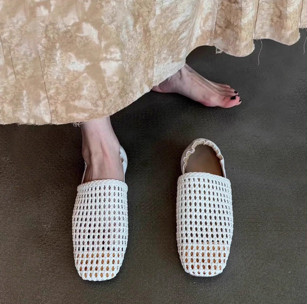 Bag Pumps Female Square Toe Slip-on Casual Shoes
