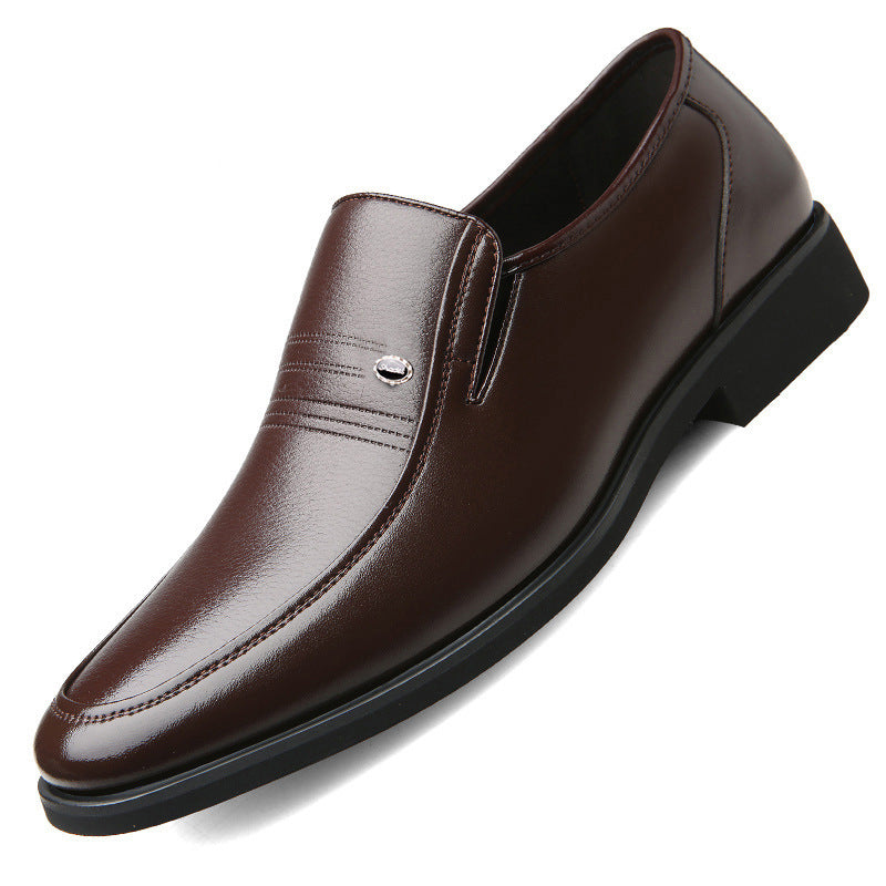 New Men's Hollow Formal Slip-on Dad Men's Business Leather Shoes