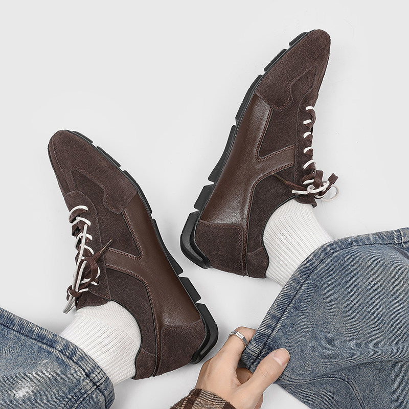 Men's Training Spring Retro Easy Matching Suede Flat Men's Casual Shoes