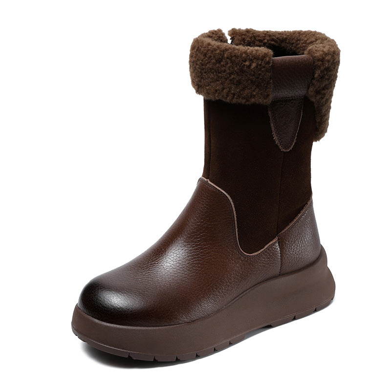 Women's Genuine Thick Bottom Soft Fashion Thickened Snow Boots