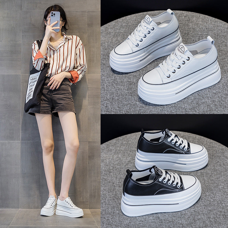 Women's Hidden White Korean Style Thick Bottom Platform Women's Casual Shoes