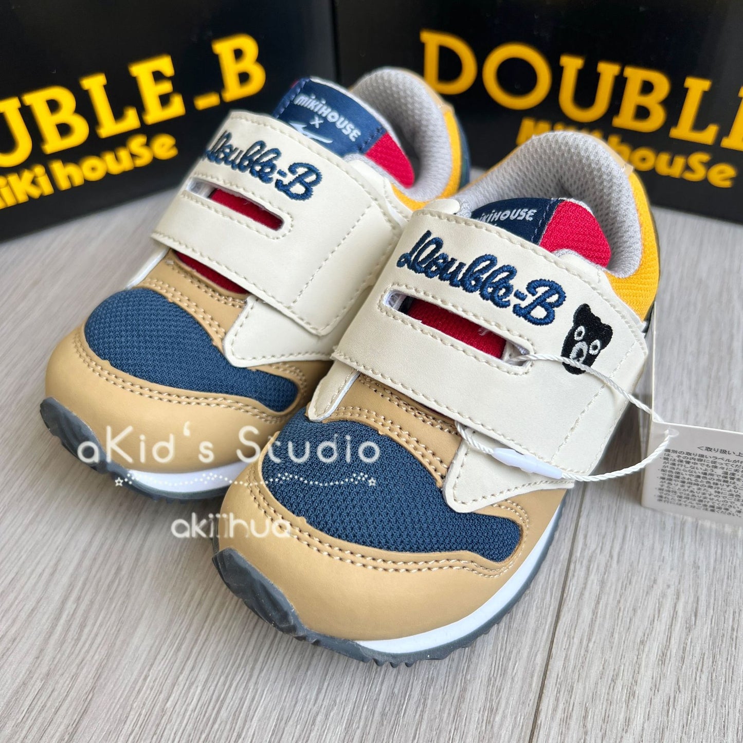 Children's Black Bear Yuan Classic Cooperation Color Velcro Kid's Sneakers