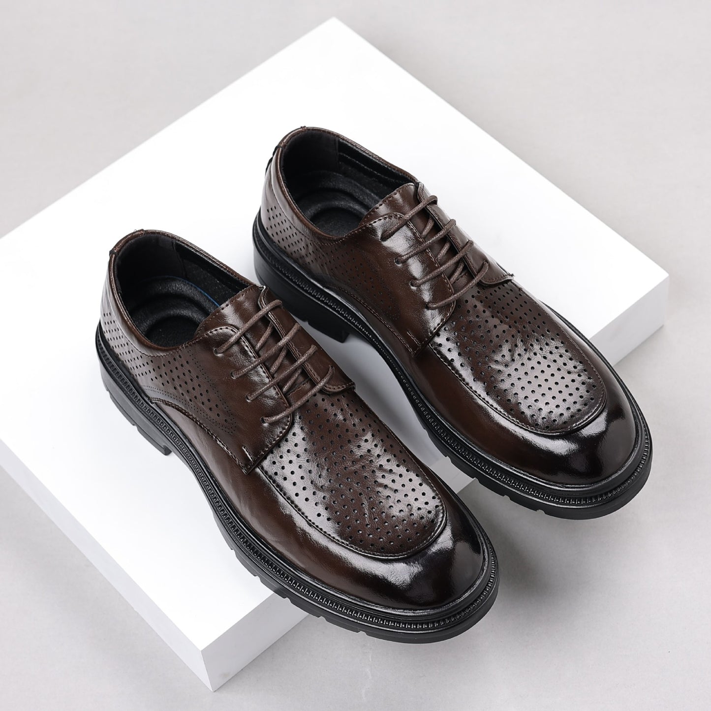 Men's Genuine Hand Grip Formal Business Commute Leather Shoes