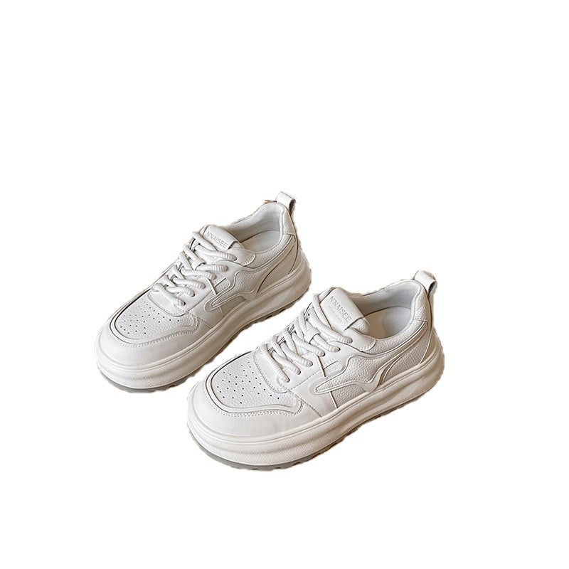 Women's Platform White Spring Round Head Leisure Casual Shoes