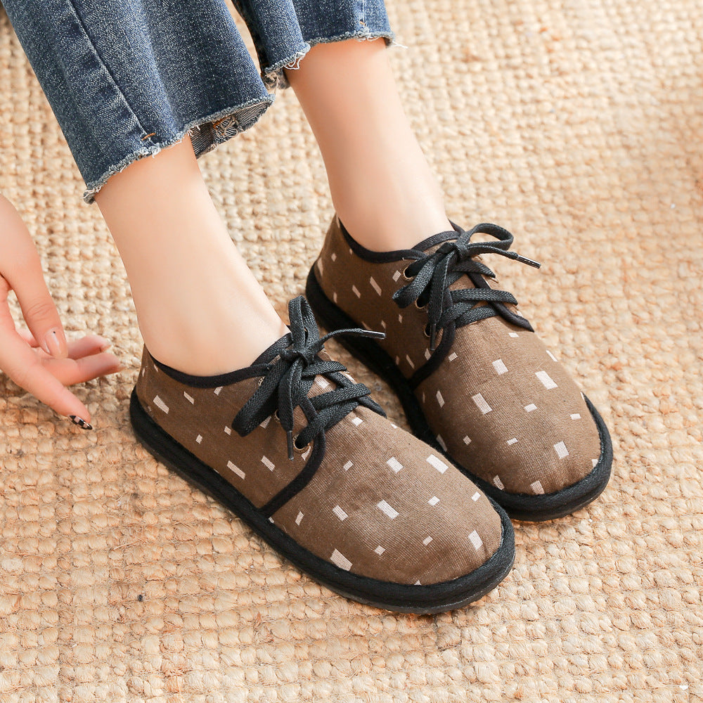 Women's Cloth Breathable Wide Toe Lightweight Cotton Canvas Shoes