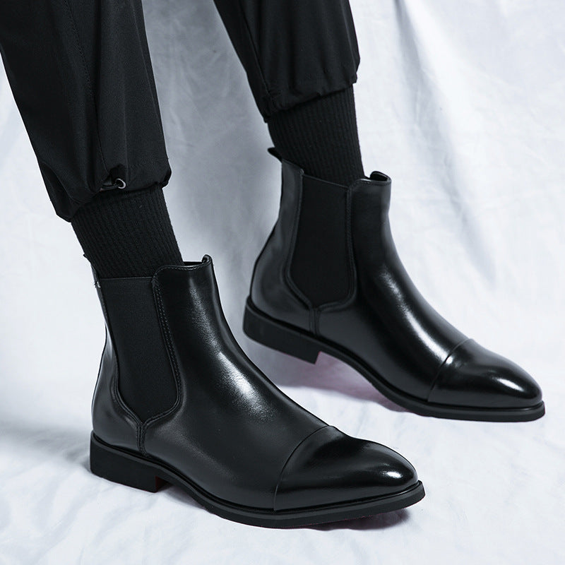 Men's Keep Warm Fashion Trends Pointed Sleeve Leather Shoes