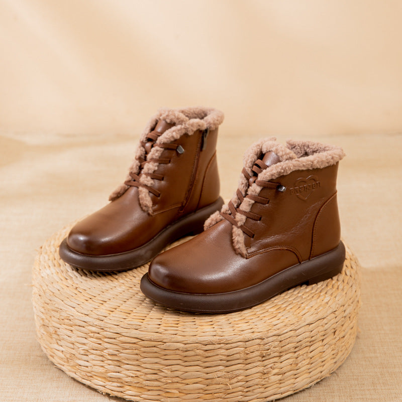 Women's Short Winter Plus Veet Genuine Mom Snow Boots