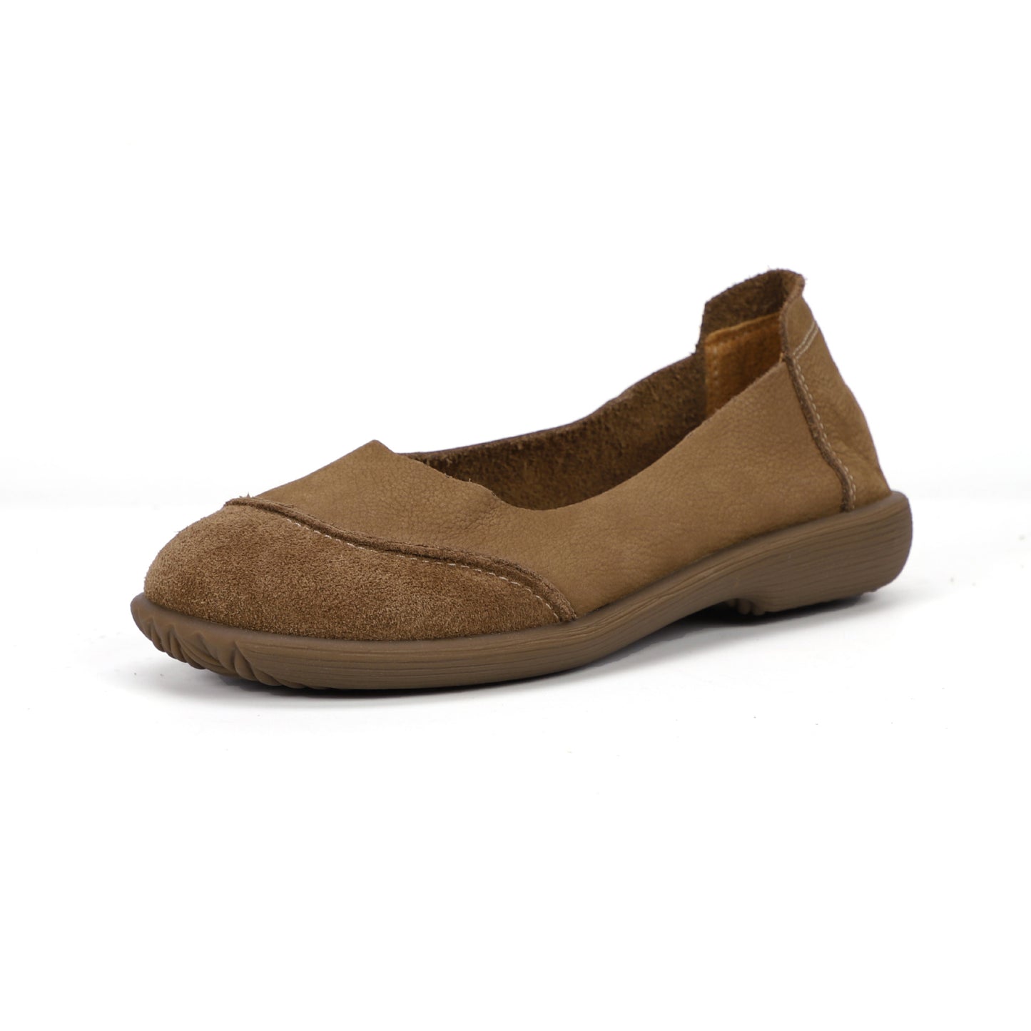 Women's First Layer Cowhide Comfortable Slip-on Genuine Pumps Soft Bottom Casual Shoes