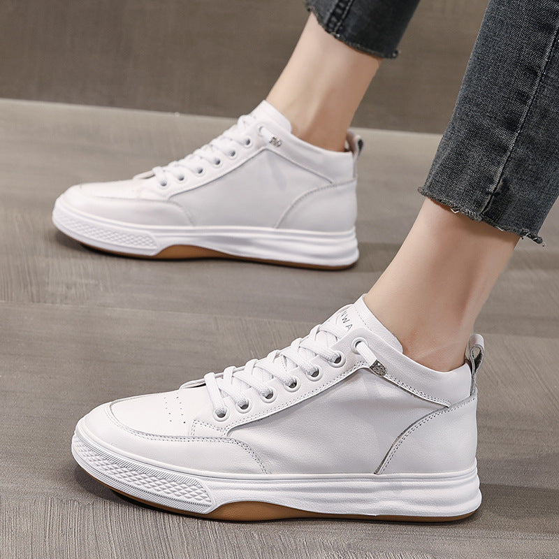 Women's Easy Wear Elastic Flat White Soft Casual Shoes