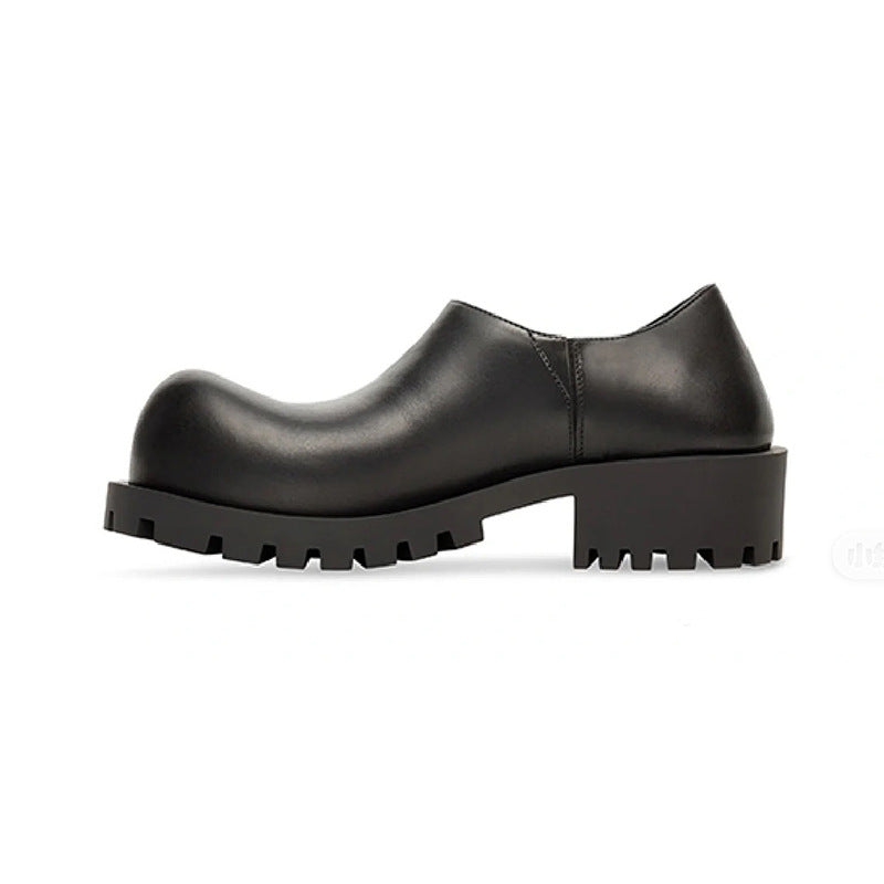 Women's & Men's Deep Mouth British Retro Increased Slip-on Round Chunky Derby Loafers