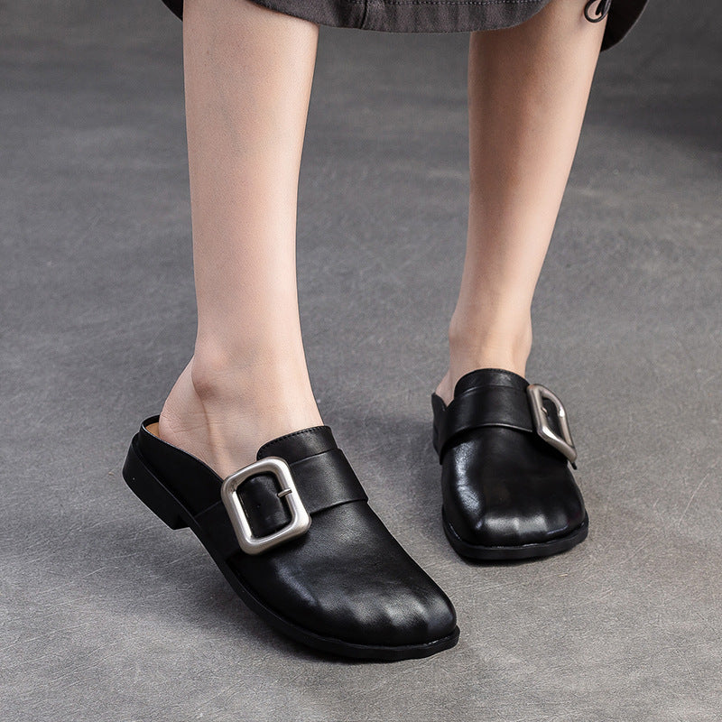 Women's Flat Fashion Toe Box For Outdoors Half British Sandals