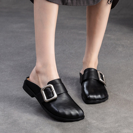 Women's Flat Fashion Toe Box For Outdoors Half British Sandals