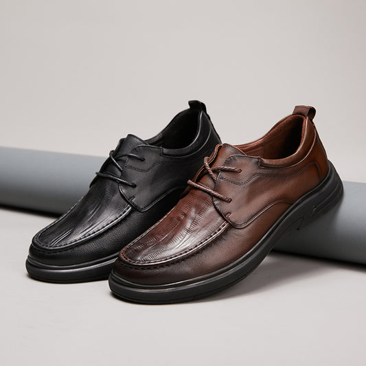 Men's Super Soft Top Layer Cowhide Embossed Leather Shoes