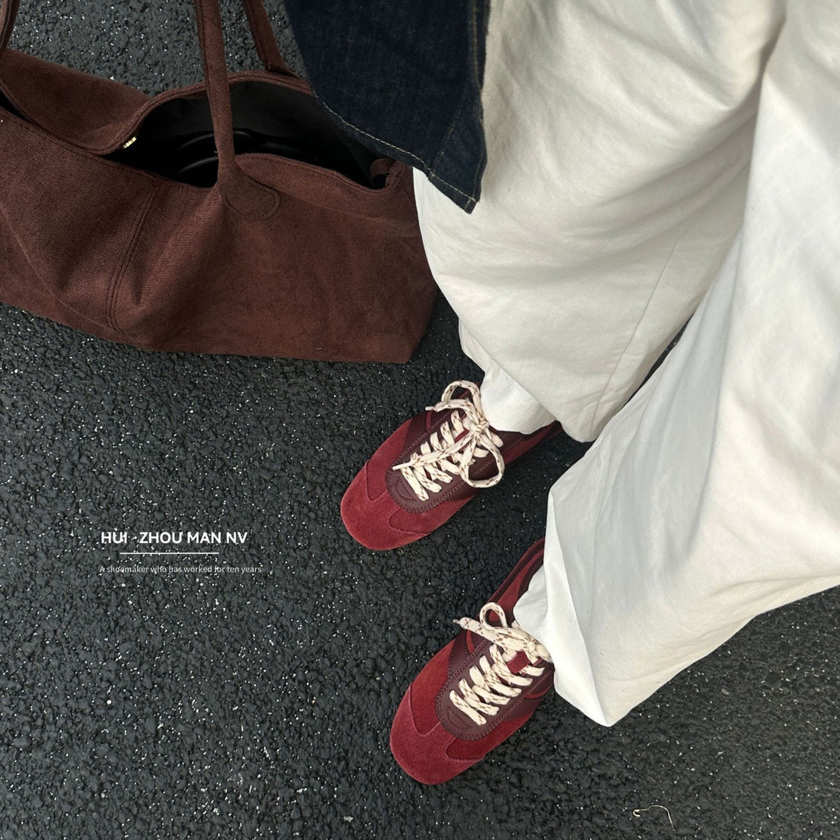 Women's Brown German Training Lace Color Block Sneakers