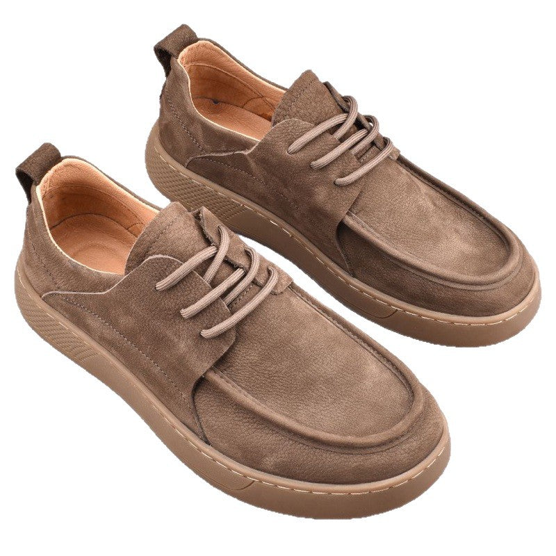 Men's Cowhide Soft Bottom Retro Style Versatile Men's Casual Shoes
