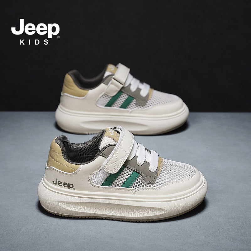 Children's Class White Summer Velcro Sports Board Kid's Sneakers