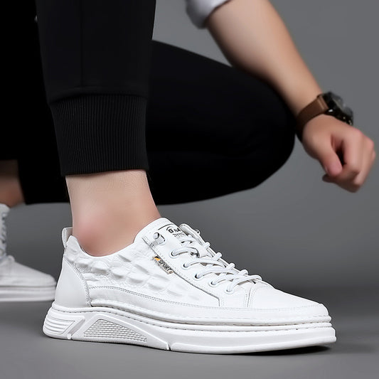 Men's Genuine White Low-cut Fashion Light Sports Casual Shoes