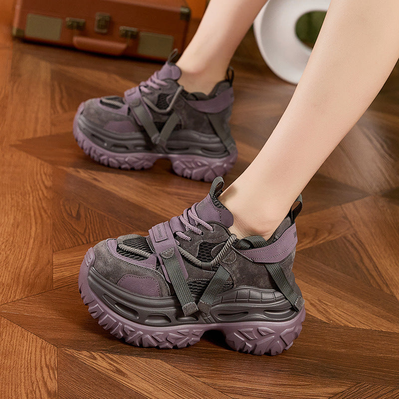 Women's Platform Dad Mesh Breathable Fashionable Height Increasing Women's Sports Shoes