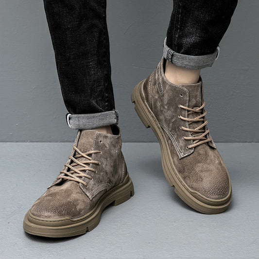 Men's Spring Height Increasing British Street Style Boots