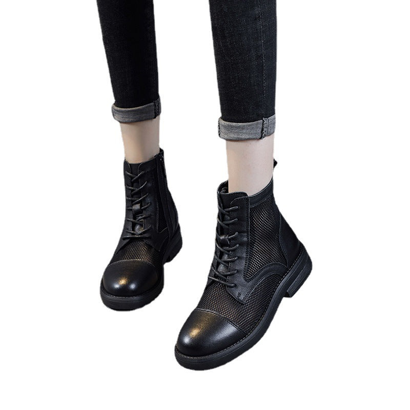 Women's Spring Breathable Mesh Booties British Retro Boots