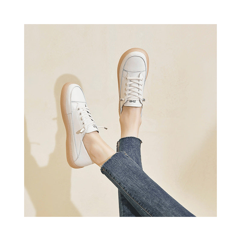 Women's White Jelly Bottom Flat Breathable Versatile Casual Shoes