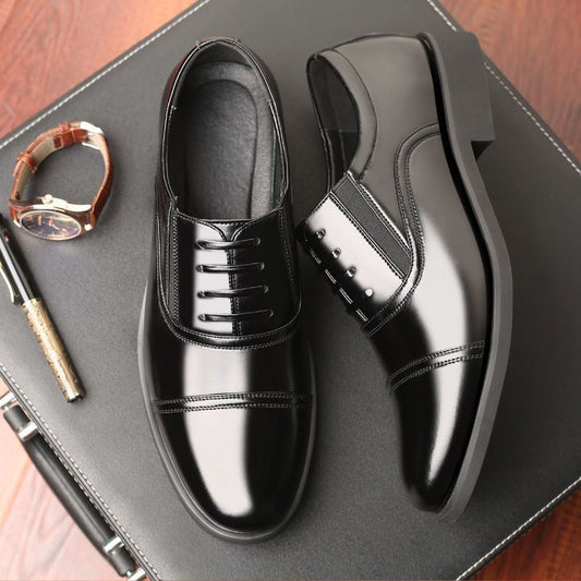 Men's Business Soft Bottom Black Fashion British Leather Shoes