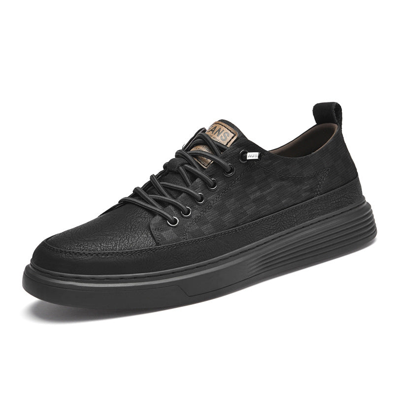 Men's Code Size Large Cowhide Fashion Soft Bottom Men's Board Shoes