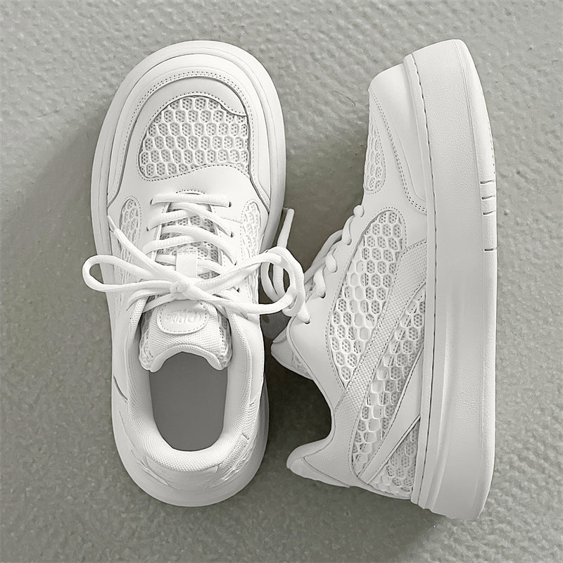 Women's & Men's Breathable Mesh Platform Height Increasing Bread Sneakers