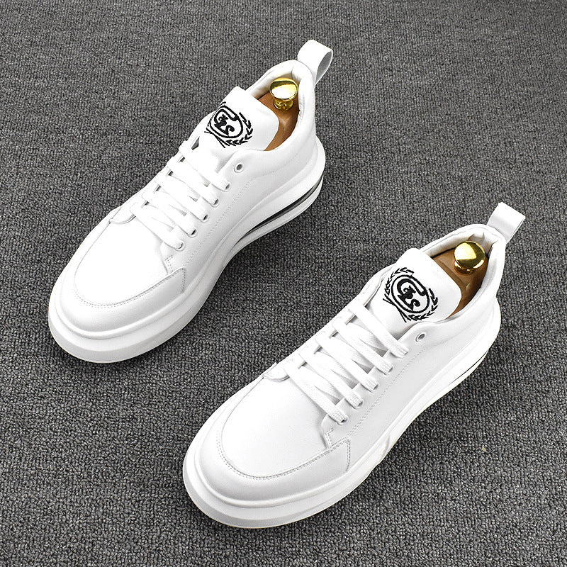 Men's Style Low Top Trendy Height Increasing Insole Board Thick Casual Shoes