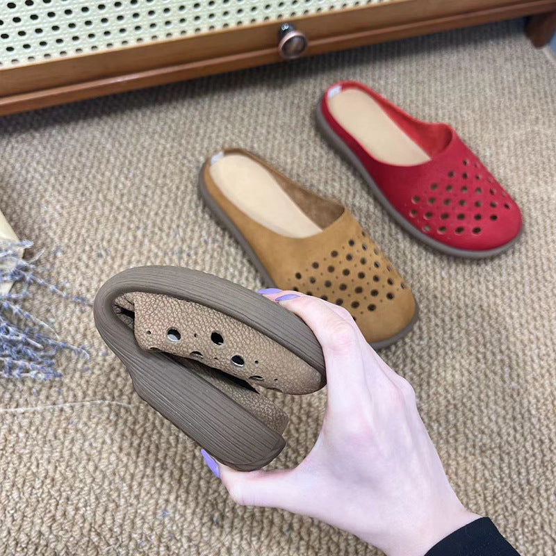 Women's Platinum Mori Style Retro Flat Outdoor Sandals