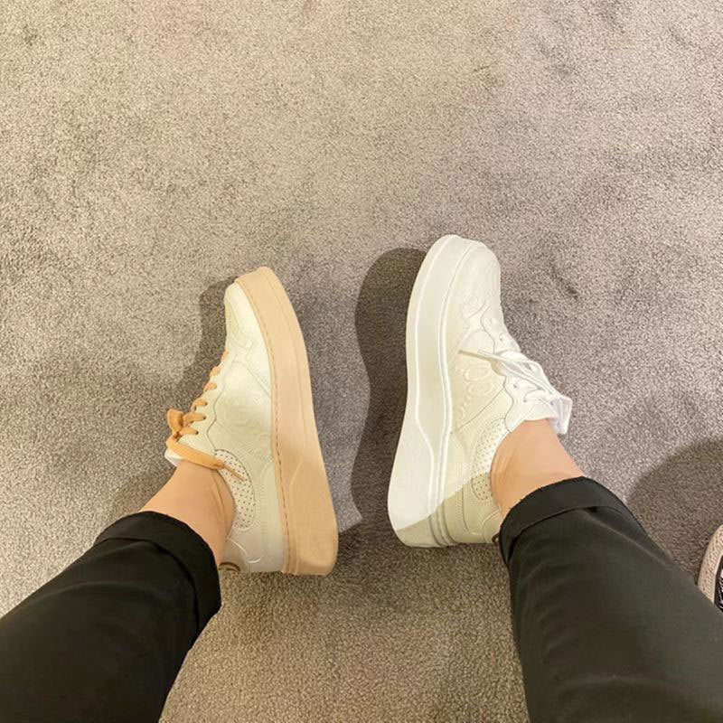 Women's Platform Height Increasing Leisure Biscuit Shape Casual Shoes
