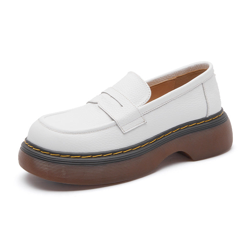 Women's Beauty Power Muffin Thick-soled Retro College Leather Shoes