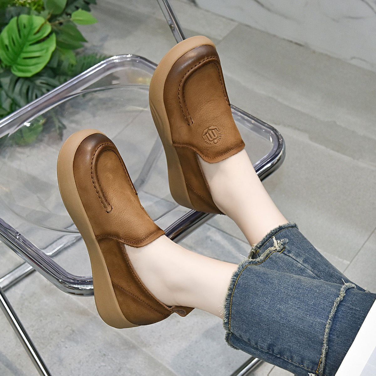 Women's Round Toe Comfortable Slip-on Flat Matte Loafers