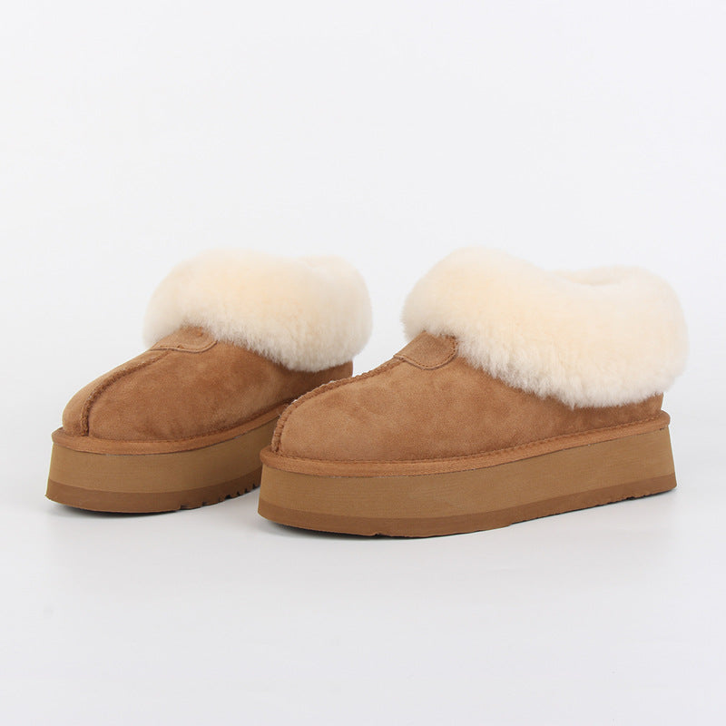 Women's Thick-soled Fur High-rise Wool Warm Platform Snow Boots