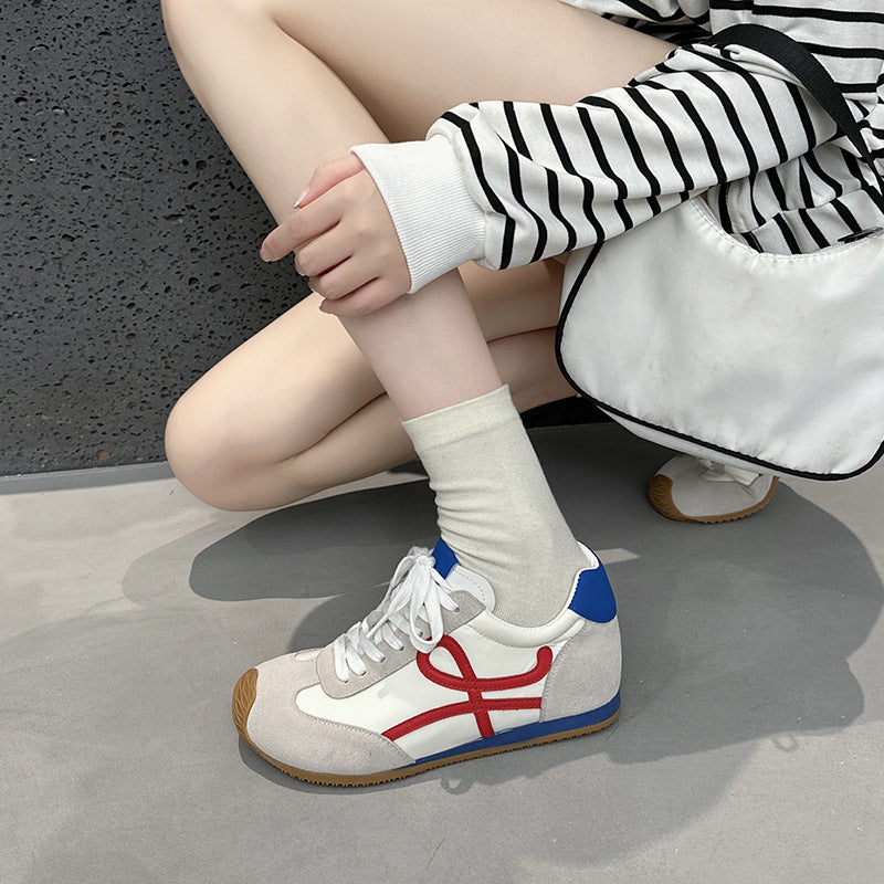 Women's Early Autumn Height Increasing Insole German Training Retro Color Matching Women's Sports Shoes