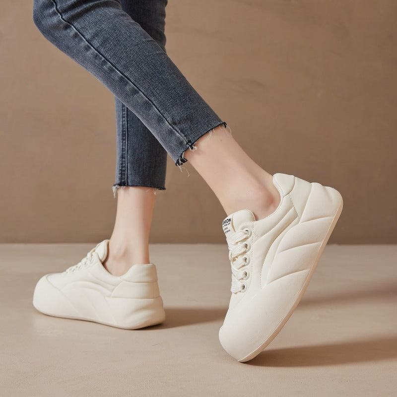Women's & Men's White Big Toe Design Pumps Sports Sneakers