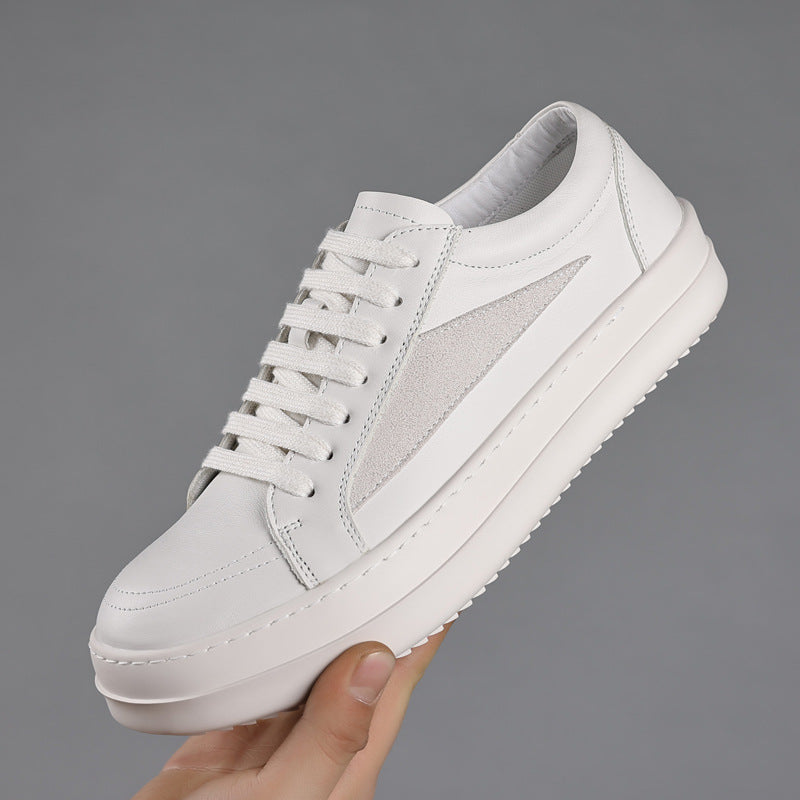 Men's Top Layer Cowhide Design Fashion Bread Leather Shoes