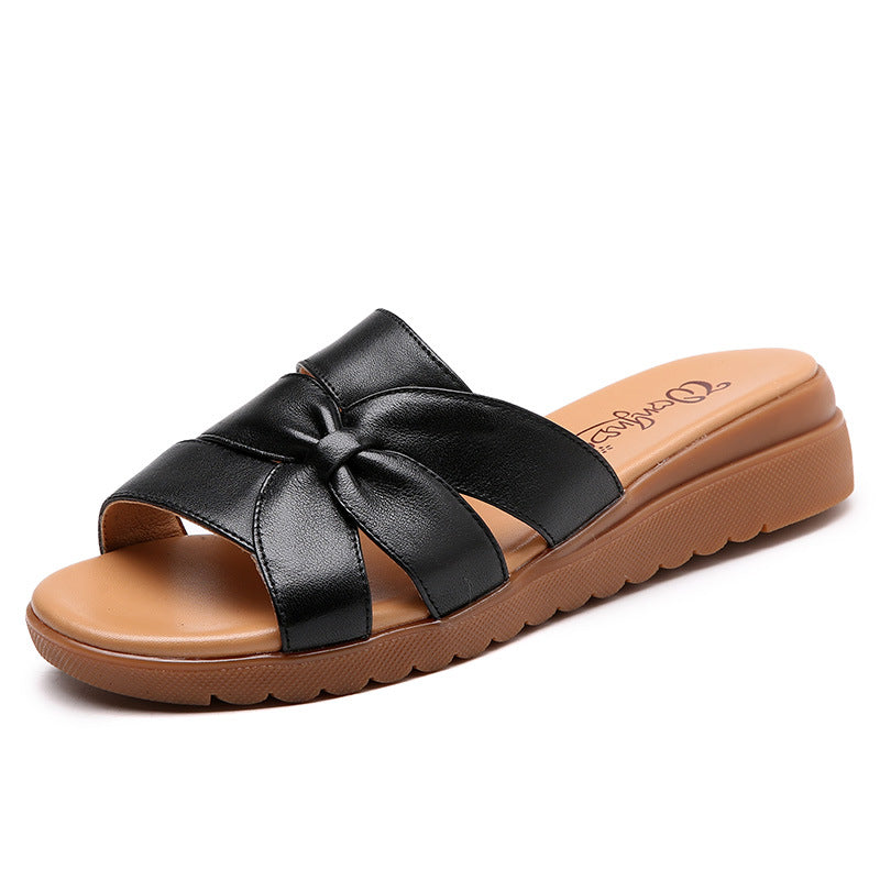 Women's Genuine Soft Bottom Beef Tendon Mom Sandals