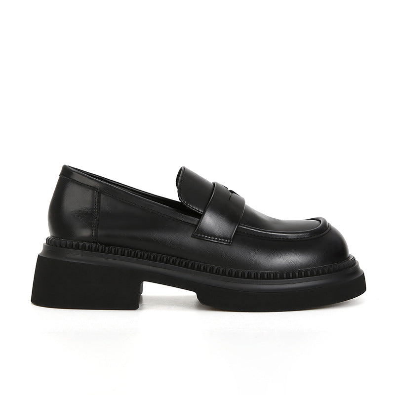 Women's Simple Elegant Genuine Chunky British Style Loafers