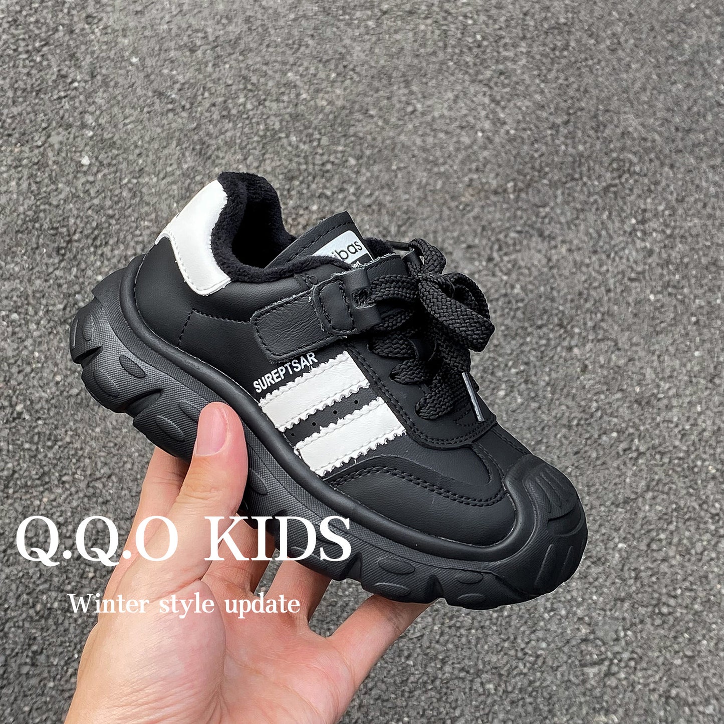 Children's Winter Fleece-lined German Training Korean Boys Kid's Sneakers